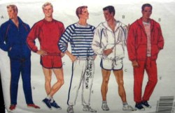 5190 6893 BUTTERICK  MR SPORTY ZIP JACKET, TOP,  BOTTOMS EZ KNIT PATTERN XS-XL
